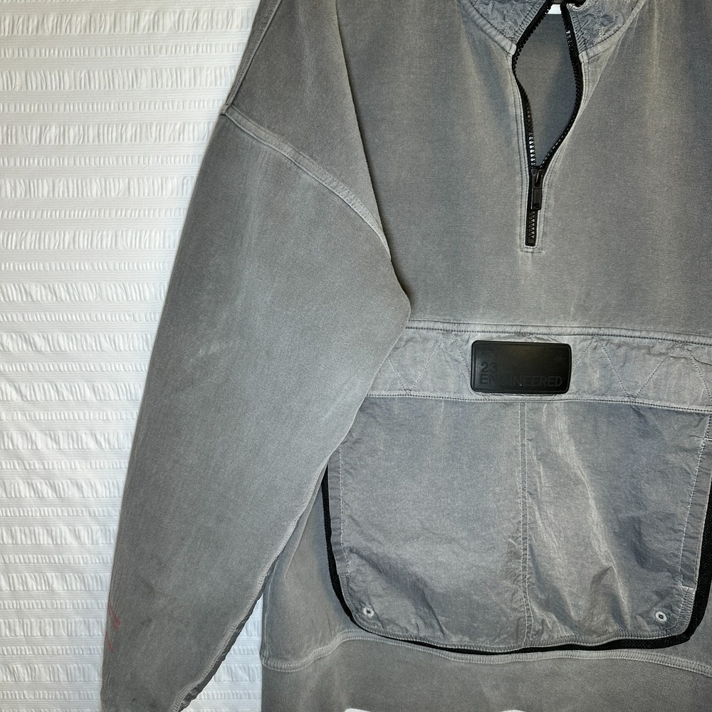 Jordan 23 Engineered Pullover 1/4 Zip Sweatshirt Grey Utility Pocket Mens M - Picture 11 of 15